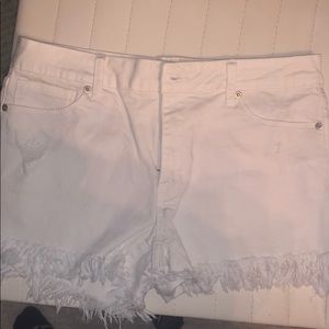 White jean shorts